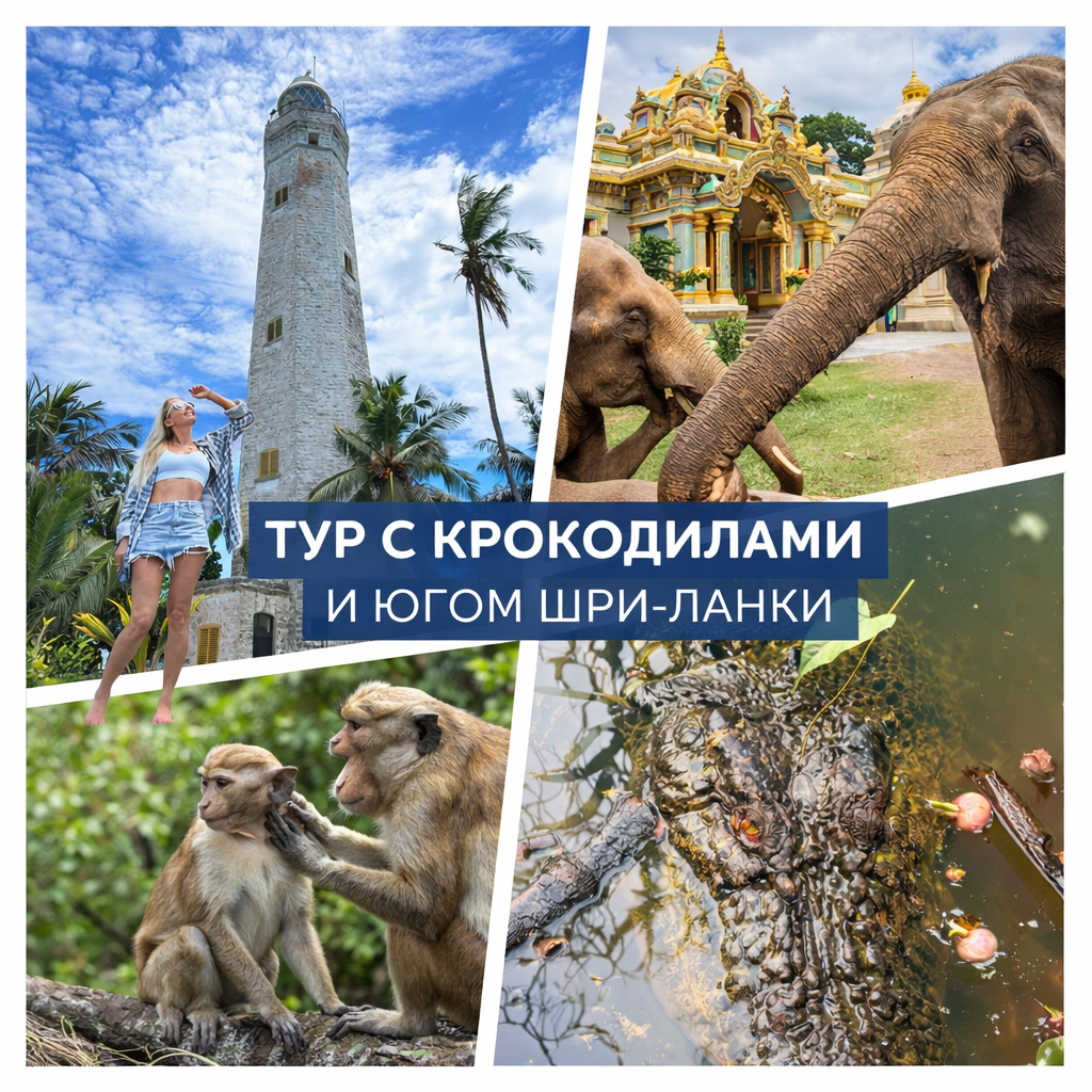 Экскурсия на полдня: крокодиловое сафари, храм со слоном и маяк | Lankaplanet